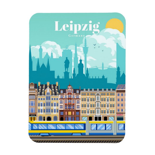 Magnet Flexible Voyage Art Voyage À Leipzig Allemagne (Vertical)