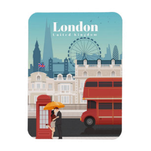 Magnet Flexible Voyage Art Voyage À Londres Angleterre