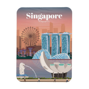 Magnet Flexible Voyage Art Voyage à Singapour