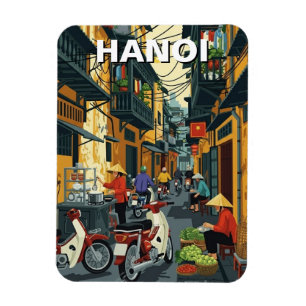 Magnet Flexible Voyage dans la ruelle de Hanoï Vietnam