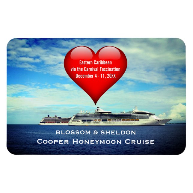 Magnet Flexible Voyage de croisière Cabine Porte Marker Coeur (Horizontal)