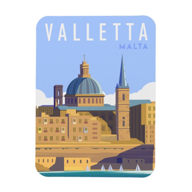Magnet Flexible Voyage de Valletta malta moderne (Vertical)