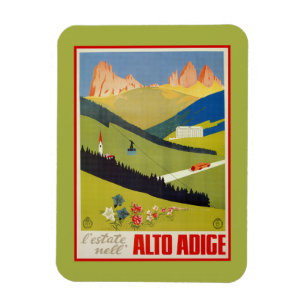 Magnet Flexible Voyage italien vintage d'Alpes (Tyrol du sud)