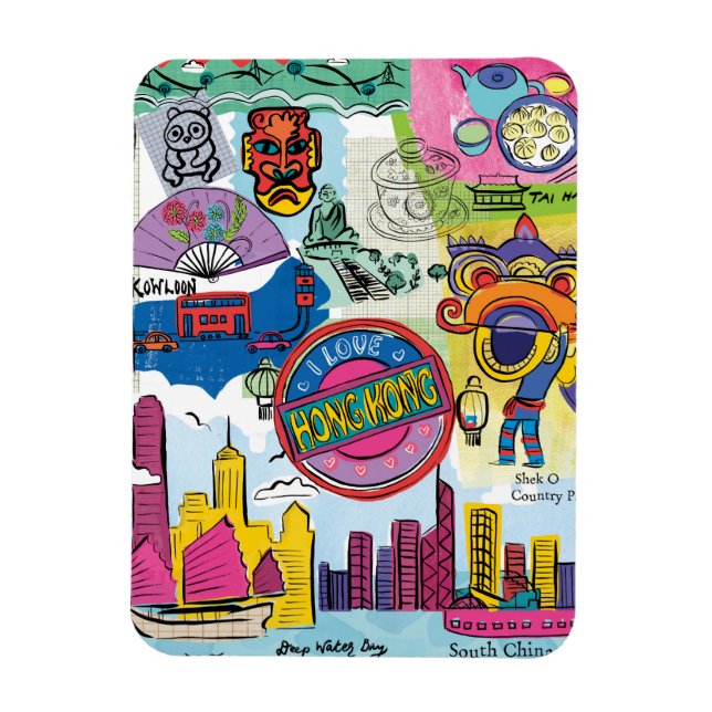 Magnet Flexible Voyage mondial - Hong Kong (Vertical)
