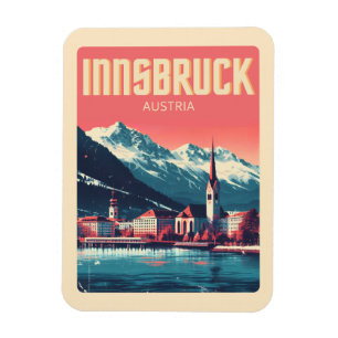 Magnet Flexible Voyage rétro Innsbruck Tyrol - Cadeaux des Alpes a