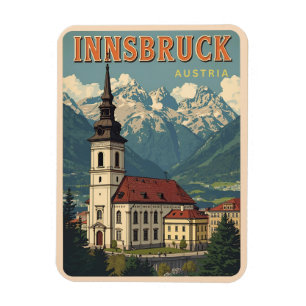 Magnet Flexible Voyage rétro Innsbruck Tyrol - Cadeaux des Alpes a