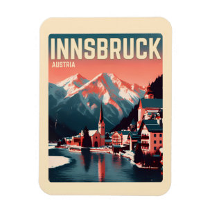 Magnet Flexible Voyage rétro Innsbruck Tyrol - Cadeaux des Alpes a