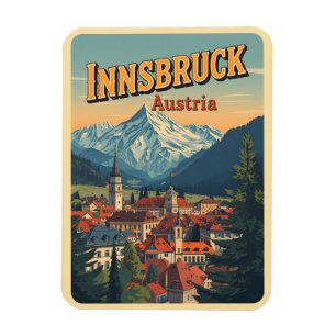 Magnet Flexible Voyage rétro Innsbruck Tyrol - Cadeaux des Alpes a