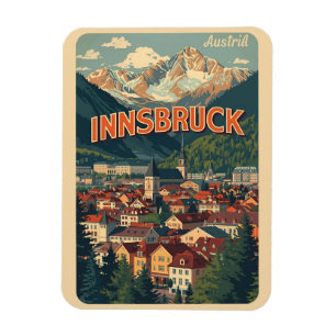 Magnet Flexible Voyage rétro Innsbruck Tyrol - Cadeaux des Alpes a
