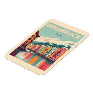 Magnet Flexible Voyage rétro Innsbruck Tyrol - Cadeaux des Alpes a