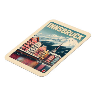 Magnet Flexible Voyage rétro Innsbruck Tyrol - Cadeaux des Alpes a