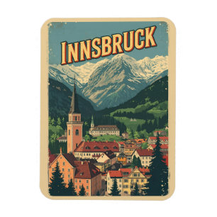 Magnet Flexible Voyage rétro Innsbruck Tyrol - Cadeaux des Alpes a