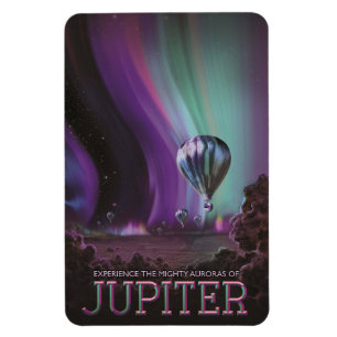 Magnet Flexible Voyage sur Jupiter en montgolfière au milieu des a