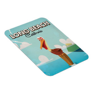 Magnet Flexible Voyage Vintage de Long Beach en Californie
