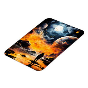 Magnet Flexible Voyageur astronaute Horizon cosmique Journey