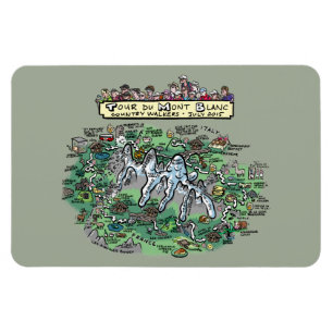 Magnet Flexible Voyagez la carte de bande dessinée de du Mont
