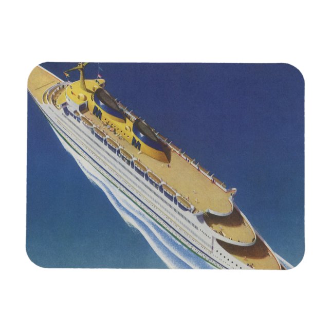 Magnet Flexible Vue aérienne d'un bateau de croisière Vintage dans (Horizontal)