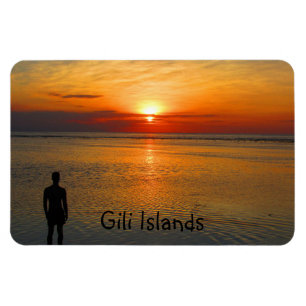 Magnet Flexible vue coucher de soleil sur les îles gili