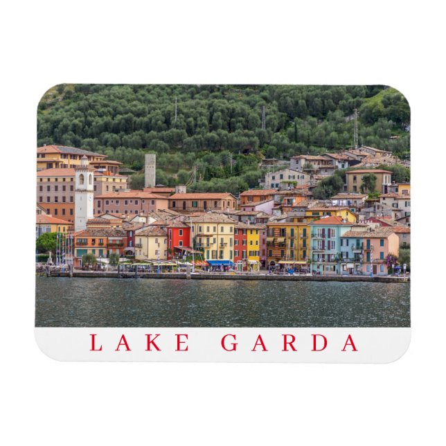 Magnet Flexible Vue du village du lac de Garde aimant frigo (Horizontal)