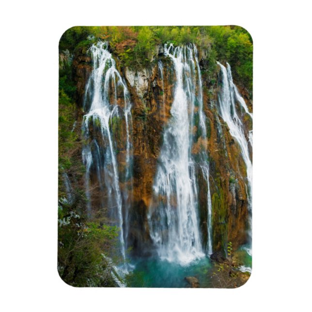 Magnet Flexible Vue en hauteur sur la cascade, Croatie (Vertical)
