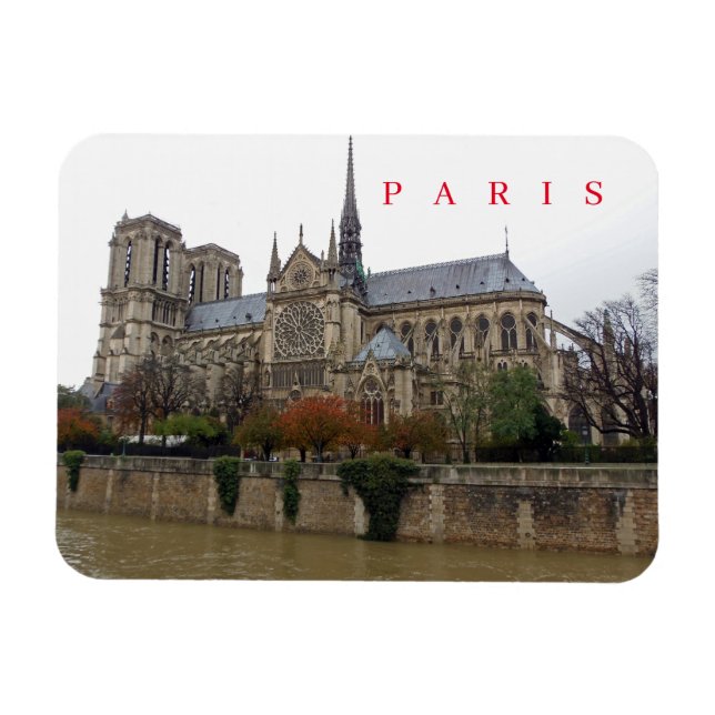 Magnet Flexible Vue latérale de la cathédrale Notre-Dame de Paris (Horizontal)