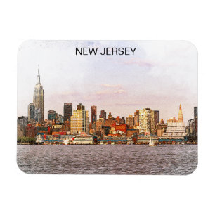 Magnet Flexible Vue panoramique de la ville du New Jersey