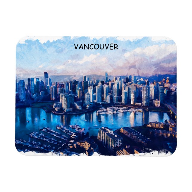 Magnet Flexible Vue panoramique de Vancouver Canada (Horizontal)