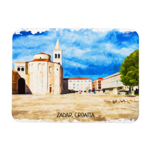 Magnet Flexible Vue panoramique de Zadar Croatia Watercolor