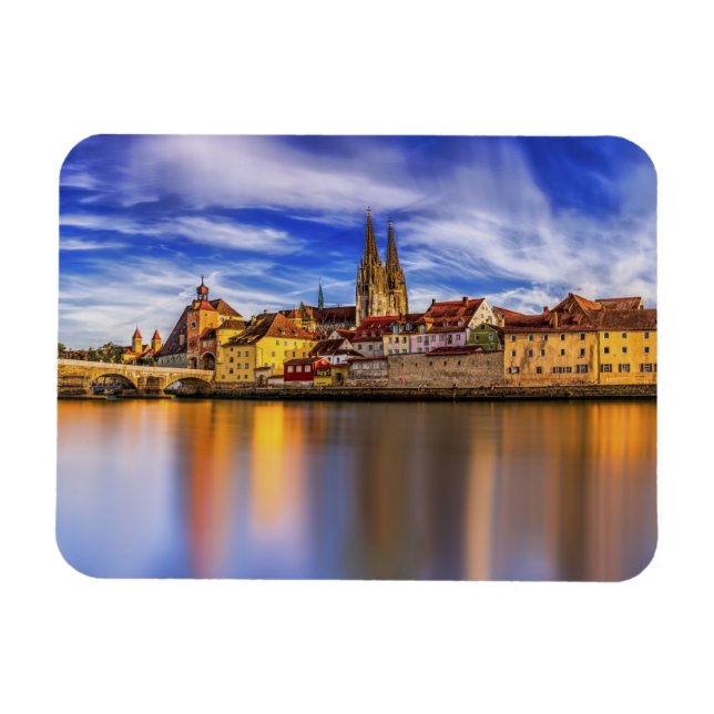 Magnet Flexible Vue pittoresque du fleuve Regensburg (Horizontal)