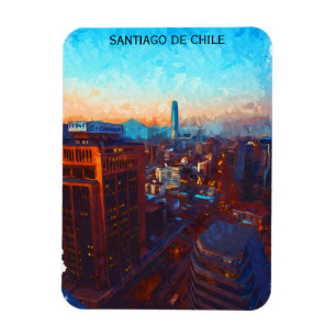 Magnet Flexible Vue Skyline Santiago du Chili