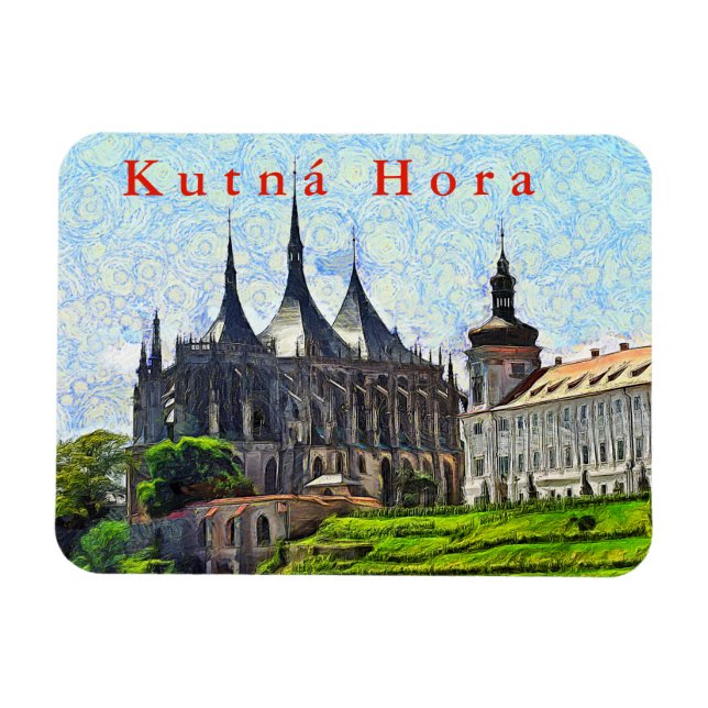 Magnet Flexible Vue sur la cathédrale Saint Barbara à Kutná Hora. (Horizontal)