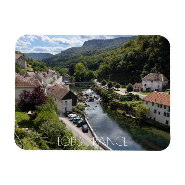 Magnet Flexible Vue sur la rivière Lods, Doubs, France (Horizontal)