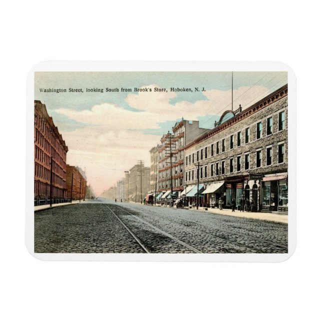 Magnet Flexible Washington St, Hoboken, New Jersey Vintage (Horizontal)