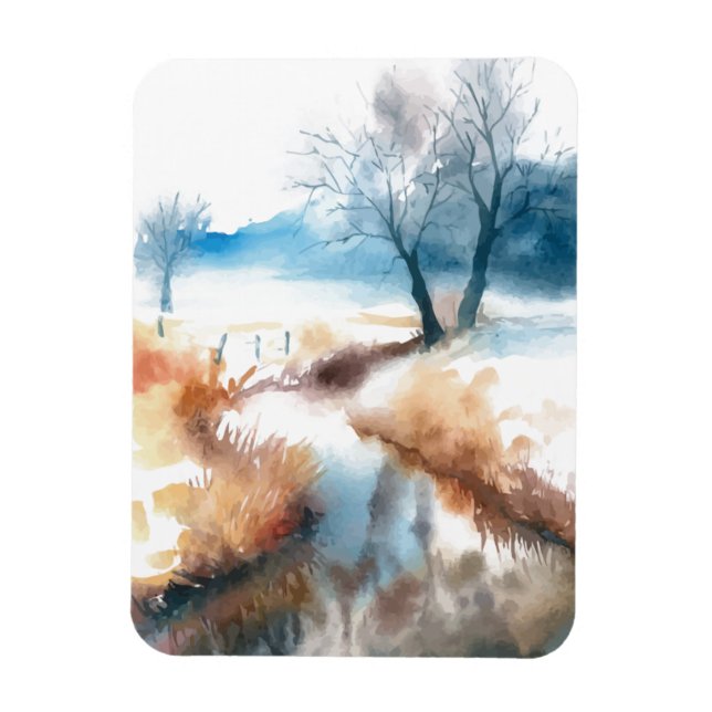 Magnet Flexible Watercolor art campagne (Vertical)