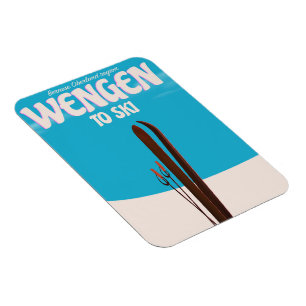 Magnet Flexible Wengen, Suisse, Affiche de ski