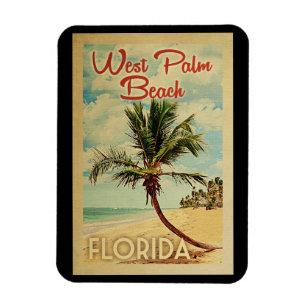 Magnet Flexible West Palm Beach Palm Tree Vintage voyage