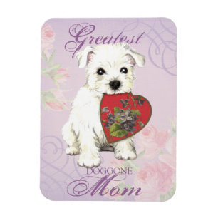 Magnet Flexible Westie Heart Maman