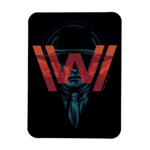 Magnet Flexible Westworld   l'homme dans le graphique noir de logo