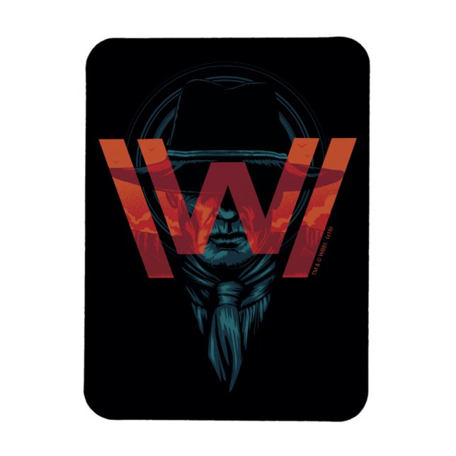 Magnet Flexible Westworld | L'homme en noir logo graphique (Vertical)
