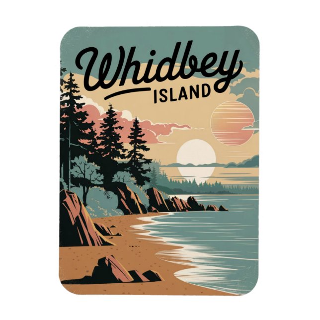 Magnet Flexible Whidbey Island Vintage (Vertical)