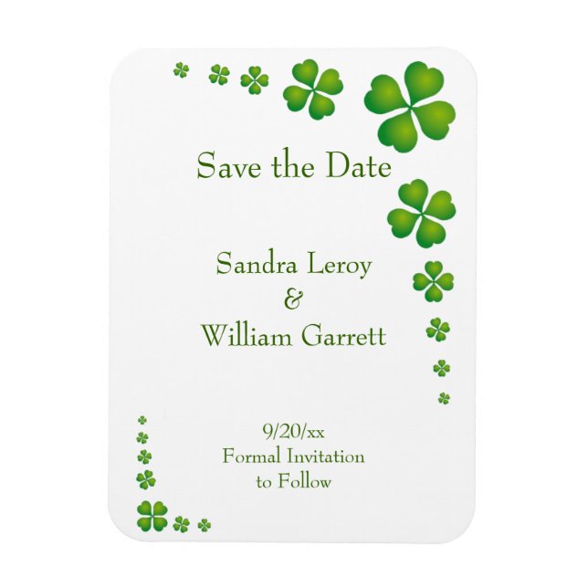 Magnet Flexible Whimsical Green Shamrock Enregistrer l'aimant de d (Vertical)