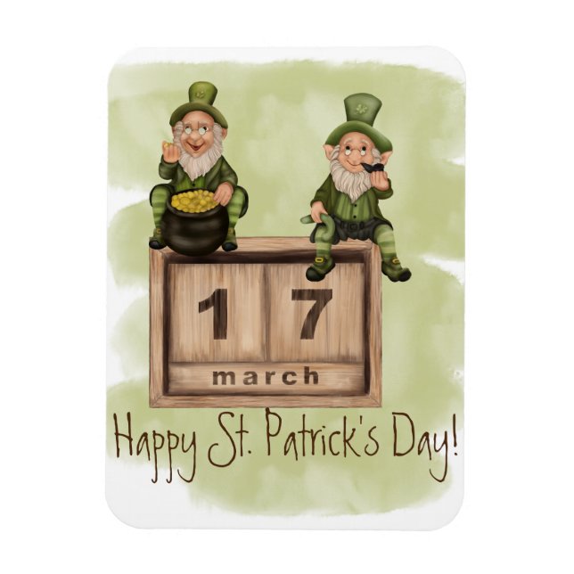 Magnet Flexible Whimsical Leprechauns St. Patrick's Day (Vertical)