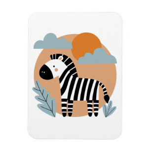 Magnet Flexible Whimsical Zebra Scandinave Influencée
