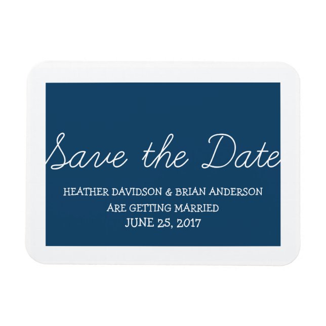 Magnet Flexible Whimsy Save the Date Magnet, Blue (Horizontal)