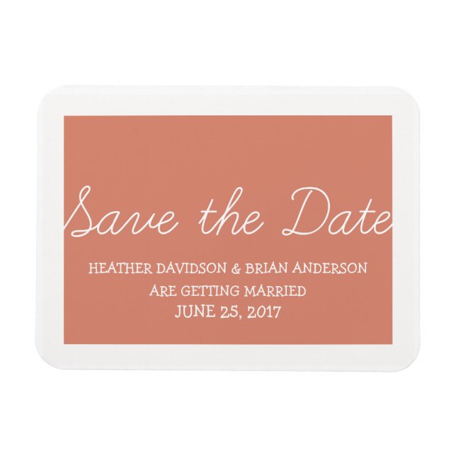 Magnet Flexible Whimsy Save the Date Magnet, Orange (Horizontal)