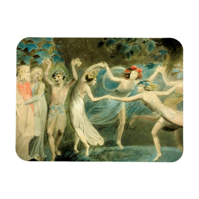 Magnet Flexible William Blake Oberon, Titania et Puck avec Fairie (Horizontal)