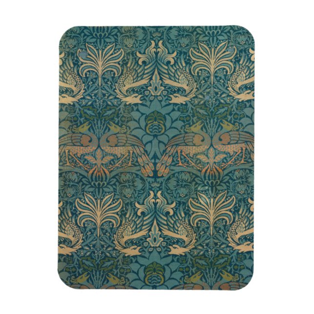 Magnet Flexible William Morris Peacock and Dragon Textile Design (Vertical)