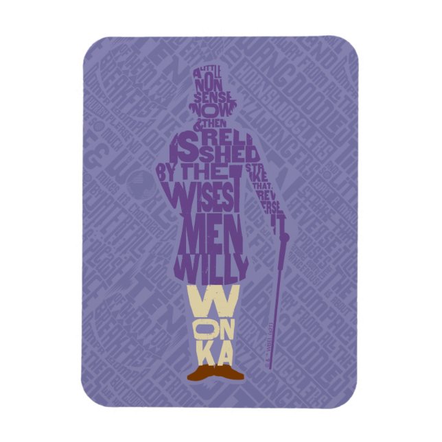Magnet Flexible Willy Wonka Citation Silhouette (Vertical)