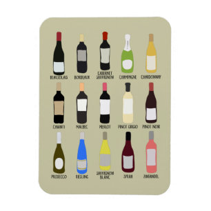 Magnet Flexible Wine Lovers Varieties Identification Guide