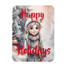 Winter Elf Wonderland Carte de vacances pliée